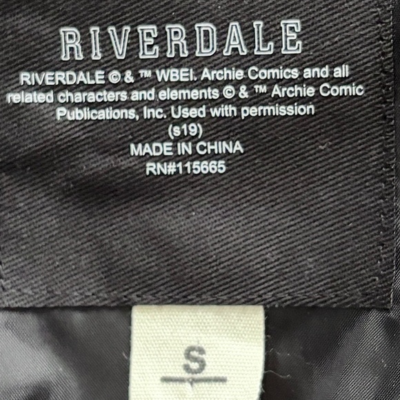 Biker Jacket, Riverdale, Southside Serpents, Faux Leather, Embroidered, Size S - Picture 13 of 14